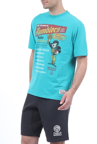 FRANKLIN & MARSHALL-Ανδρικό t-shirt FRANKLIN & MARSHALL μπλε