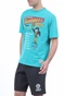 FRANKLIN & MARSHALL-Ανδρικό t-shirt FRANKLIN & MARSHALL μπλε