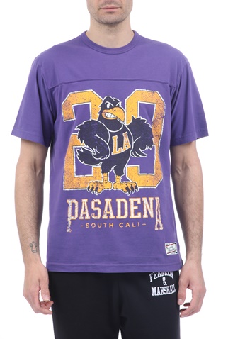 FRANKLIN & MARSHALL-Ανδρικό t-shirt FRANKLIN & MARSHALL μοβ