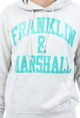 FRANKLIN & MARSHALL-Ανδρική φούτερ μπλούζα FRANKLIN & MARSHALL γκρι μπλε