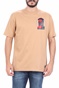 SCOTCH & SODA-Ανδρικό t-shirt SCOTCH & SODA Oversized crewneck artwork t-s εκρού