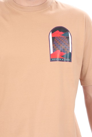 SCOTCH & SODA-Ανδρικό t-shirt SCOTCH & SODA Oversized crewneck artwork t-s εκρού