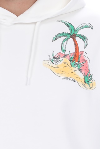 SCOTCH & SODA-Ανδρική φούτερ μπλούζα SCOTCH & SODA Relaxed organic cotton felpa λευκή