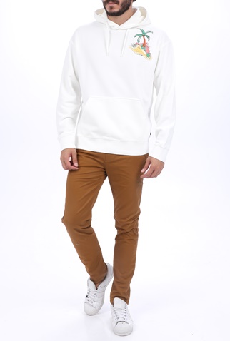 SCOTCH & SODA-Ανδρική φούτερ μπλούζα SCOTCH & SODA Relaxed organic cotton felpa λευκή