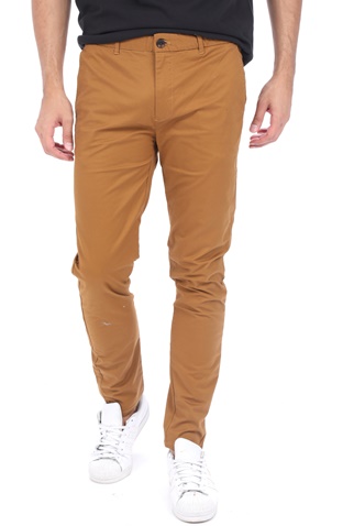 SCOTCH & SODA-Ανδρικό chino παντελόνι SCOTCH & SODA MOTT - Classic pima organic cotton καφέ