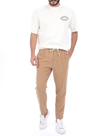 SCOTCH & SODA-Ανδρικό παντελόνι SCOTCH & SODA μπεζ καφέ