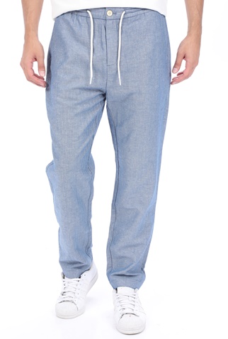 SCOTCH & SODA-Ανδρικό παντελόνι SCOTCH & SODA FAVE- Linen-Organic cotton μπλε