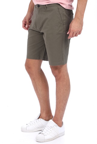 SCOTCH & SODA-Ανδρική chino βερμούδα SCOTCH & SODA STUART- Classic pima cotton χακί γκρι