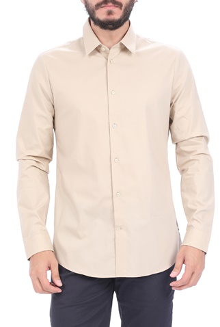 SCOTCH & SODA-Ανδρικό πουκάμισο SCOTCH & SODA SLIM FIT- Classic cotton εκρού
