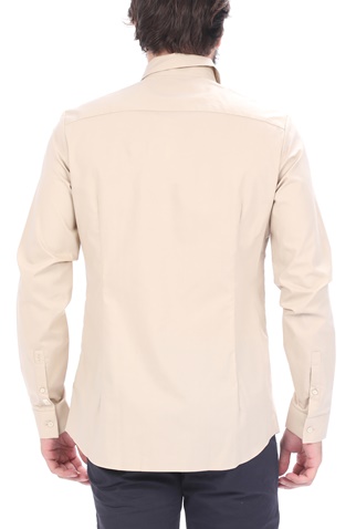 SCOTCH & SODA-Ανδρικό πουκάμισο SCOTCH & SODA SLIM FIT- Classic cotton εκρού