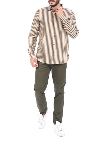 SCOTCH & SODA-Ανδρικό πουκάμισο SCOTCH & SODA REGULAR FIT- Cotton twill μαύρο μπεζ