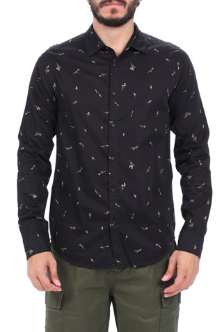 SCOTCH & SODA-Ανδρικό πουκάμισο SCOTCH & SODA REGULAR FIT- Classic all-over μαύρο