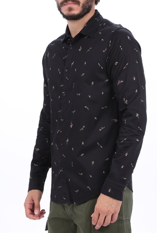 SCOTCH & SODA-Ανδρικό πουκάμισο SCOTCH & SODA REGULAR FIT- Classic all-over μαύρο