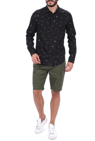 SCOTCH & SODA-Ανδρικό πουκάμισο SCOTCH & SODA REGULAR FIT- Classic all-over μαύρο