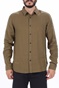 SCOTCH & SODA-Ανδρικό λινό πουκάμισο SCOTCH & SODA REGULAR FIT- Garment-dyed line καφέ