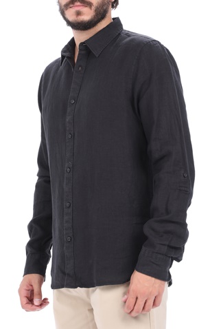 SCOTCH & SODA-Ανδρικό πουκάμισο SCOTCH & SODA REGULAR FIT- Garment-dyed line μαύρο