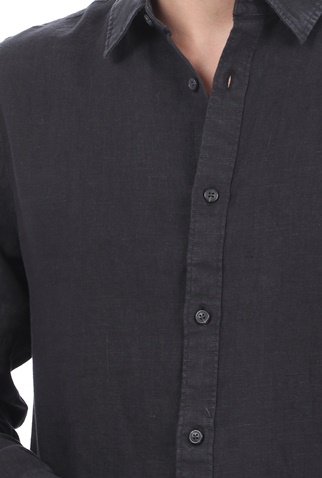 SCOTCH & SODA-Ανδρικό πουκάμισο SCOTCH & SODA REGULAR FIT- Garment-dyed line μαύρο