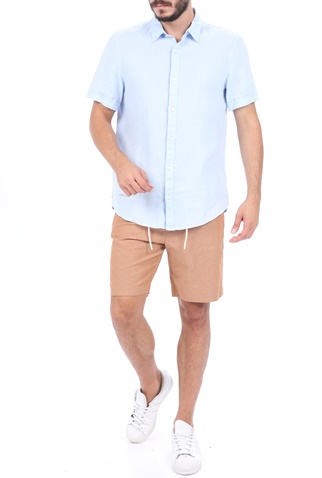 SCOTCH & SODA-Ανδρικό πουκάμισο SCOTCH & SODA REGULAR FIT- Classic short sle μπλε