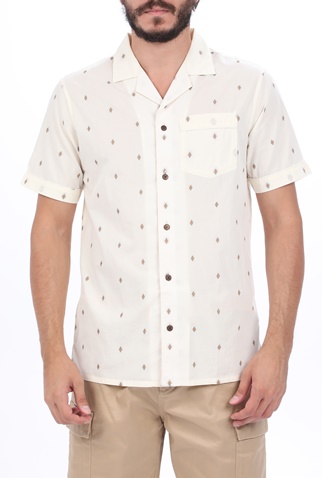 SCOTCH & SODA-Ανδρικό πουκάμισο SCOTCH & SODA HAWAII FIT εκρού