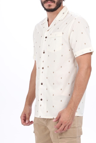SCOTCH & SODA-Ανδρικό πουκάμισο SCOTCH & SODA HAWAII FIT εκρού