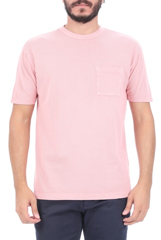 SCOTCH & SODA-Ανδρικό t-shirt SCOTCH & SODA Organic cotton garment-dyed ροζ