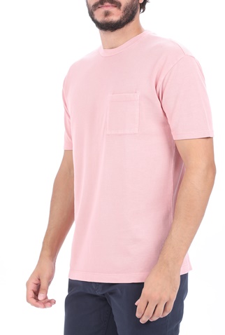 SCOTCH & SODA-Ανδρικό t-shirt SCOTCH & SODA Organic cotton garment-dyed ροζ