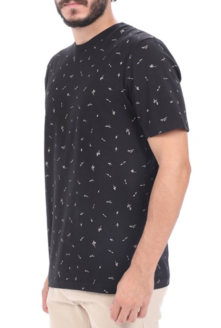 SCOTCH & SODA-Ανδρικό t-shirt SCOTCH & SODA Classic cotton-elastane μαύρο εκρού