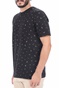 SCOTCH & SODA-Ανδρικό t-shirt SCOTCH & SODA Classic cotton-elastane μαύρο εκρού