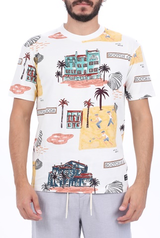 SCOTCH & SODA-Ανδρικό t-shirt SCOTCH & SODA λευκό