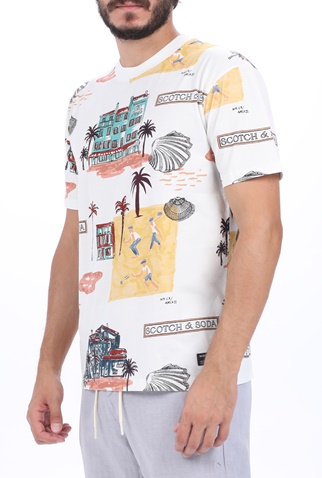 SCOTCH & SODA-Ανδρικό t-shirt SCOTCH & SODA λευκό