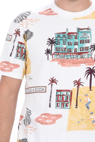 SCOTCH & SODA-Ανδρικό t-shirt SCOTCH & SODA λευκό