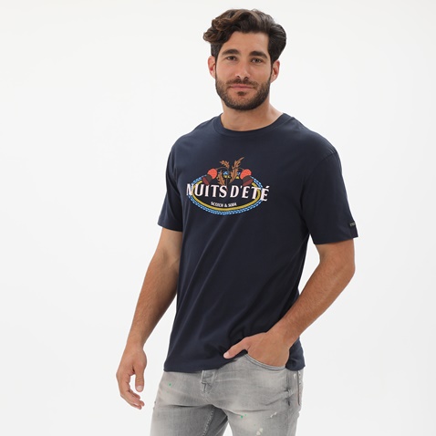 SCOTCH & SODA-Ανδρικό t-shirt SCOTCH & SODA 160859 Organic cotton jersey artwork μπλε