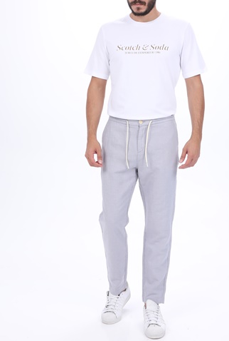 SCOTCH & SODA-Ανδρικό t-shirt SCOTCH & SODA Cotton-jersey logo artwork t-s λευκό