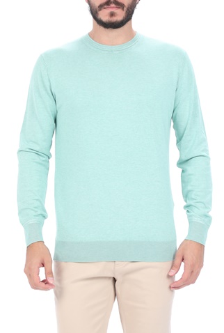 SCOTCH & SODA-Ανδρική πλεκτή μπλούζα SCOTCH & SODA Classic melange Ecovero blend μπλε