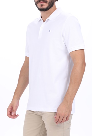 SCOTCH & SODA-Ανδρική polo μπλούζα SCOTCH & SODA λευκή
