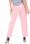 SCOTCH & SODA-Γυναικείο λινό παντελόνι SCOTCH & SODA high rise pants tapered ροζ