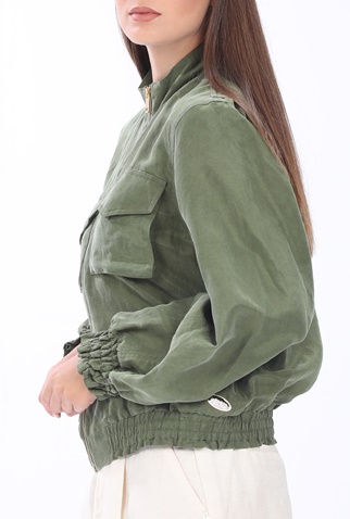 SCOTCH & SODA-Γυναικείο λινό jacket SCOTCH & SODA χακί