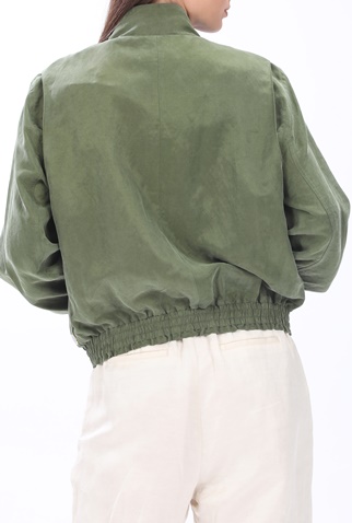 SCOTCH & SODA-Γυναικείο λινό jacket SCOTCH & SODA χακί