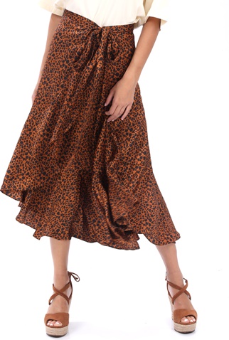 SCOTCH & SODA-Γυναικεία maxi φούστα SCOTCH & SODA καφέ 