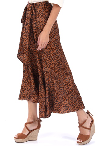 SCOTCH & SODA-Γυναικεία maxi φούστα SCOTCH & SODA καφέ 