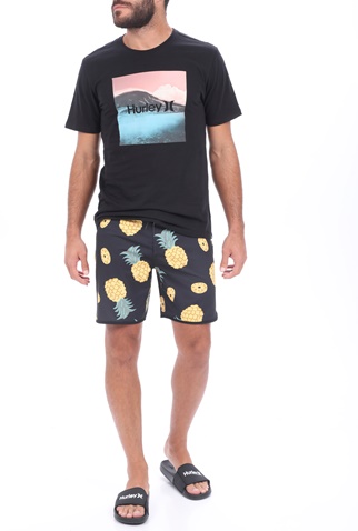 HURLEY-Ανδρικό μαγιό βερμούδα HURLEY M PHTM WINDANSEA 18' μαύρο κίτρινο