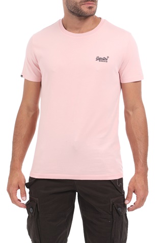 SUPERDRY-Ανδρικό t-shirt SUPERDRY VINTAGE ροζ
