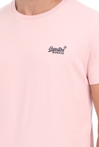 SUPERDRY-Ανδρικό t-shirt SUPERDRY VINTAGE ροζ