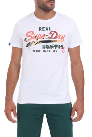 SUPERDRY-Ανδρική μπλούζα SUPERDRY VL ITAGO LW λευκή