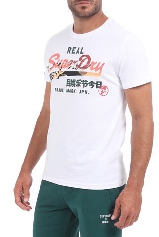 SUPERDRY-Ανδρική μπλούζα SUPERDRY VL ITAGO LW λευκή