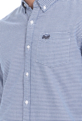 SUPERDRY-Ανδρικό oxford πουκάμισο SUPERDRY CLASSIC UNIVERSITY OXFORD μπλε λευκό