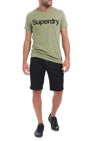 SUPERDRY-Ανδρική αθλητική βερμούδα SUPERDRY μαύρο
