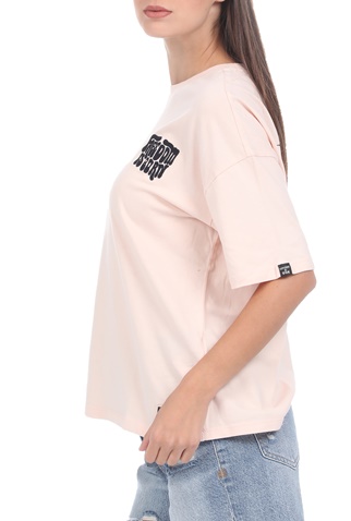 SUPERDRY-Γυναικείο t-shirt SUPERDRY MILITARY NARRATIVE BOXY μπεζ