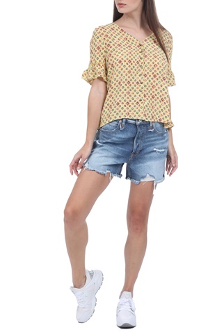 SUPERDRY-Γυναικείο πουκάμισο SUPERDRY LACE κίτρινο
