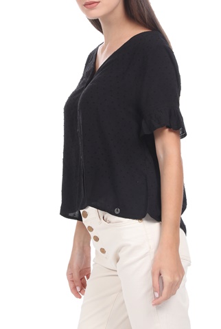 SUPERDRY-Γυναικεία μπλούζα SUPERDRY LACE TOP μαύρη